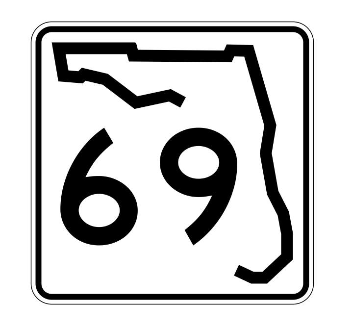 Florida State Road 69 Sticker Decal R1403 Highway Sign - Winter Park Products