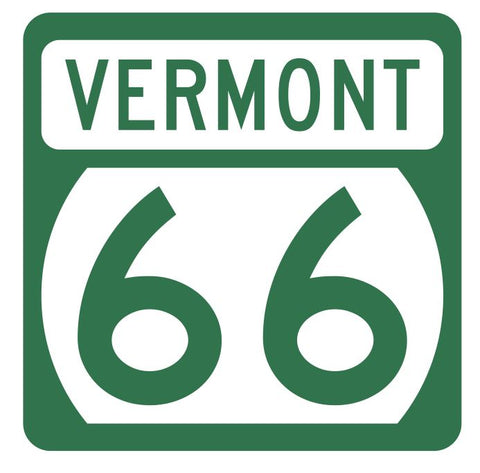 Vermont State Highway 66 Sticker Decal R5295 Highway Route Sign