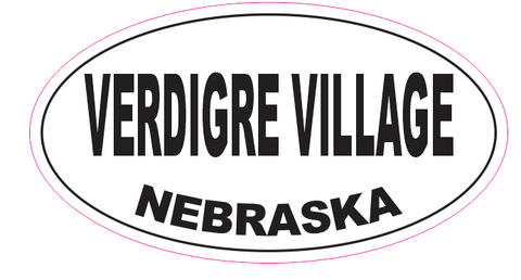 Verdeigre Village Nebraska Oval Bumper Sticker D7098 Euro Oval