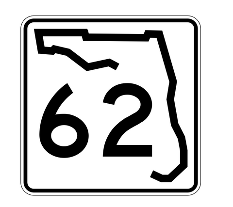 Florida State Road 62 Sticker Decal R1397 Highway Sign - Winter Park Products