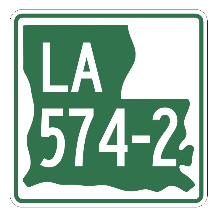 Louisiana State Highway 574-2 Sticker Decal R6604 Highway Route Sign