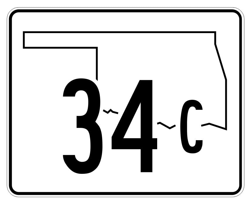 Oklahoma State Highway 34C Sticker Decal R5594 Highway Route Sign