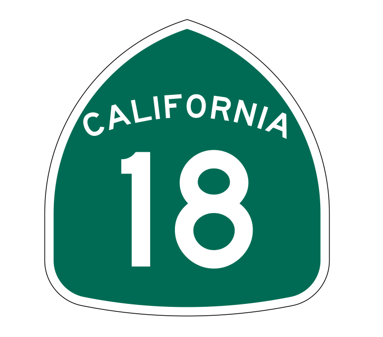 California State Route 18 Sticker Decal R1127 Highway Sign - Winter Park Products