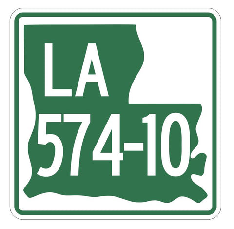 Louisiana State Highway 574-10 Sticker Decal R6605 Highway Route Sign