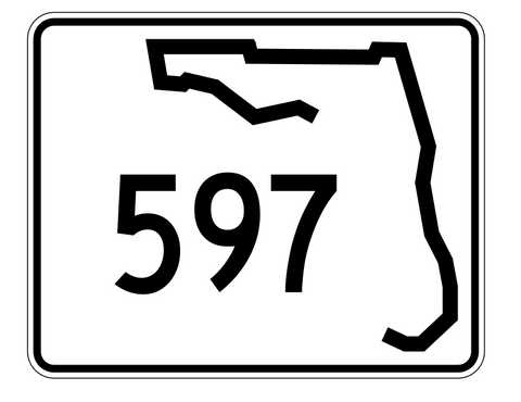 Florida State Road 597 Sticker Decal R1644 Highway Sign - Winter Park Products