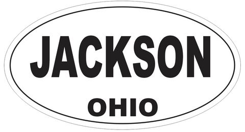 Jackson Ohio Oval Bumper Sticker or Helmet Sticker D6120