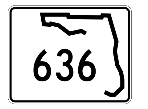 Florida State Road 636 Sticker Decal R1654 Highway Sign - Winter Park Products