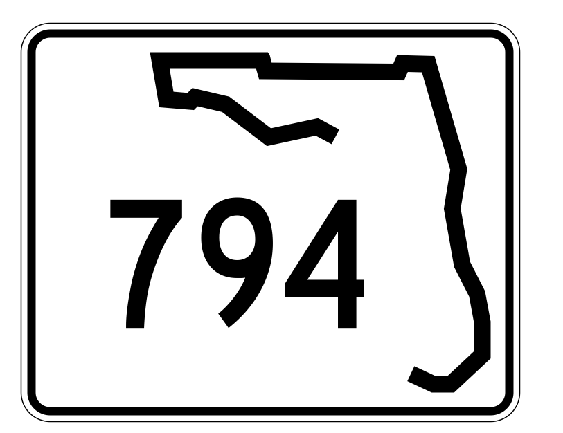 Florida State Road 794 Sticker Decal R1697 Highway Sign - Winter Park Products