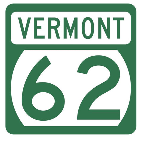 Vermont State Highway 62 Sticker Decal R5291 Highway Route Sign