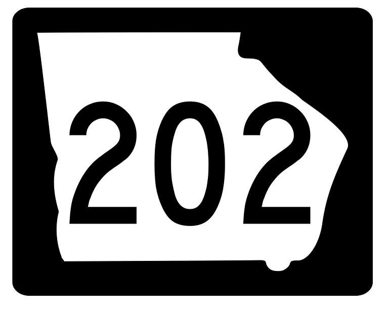 Georgia State Route 202 Sticker R3868 Highway Sign