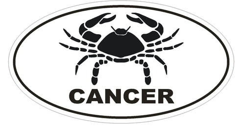 CANCER Oval Bumper Sticker or Helmet Sticker D1871 Euro Oval Zodiac Horoscope - Winter Park Products