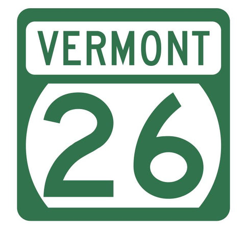 Vermont State Highway 26 Sticker Decal R5283 Highway Route Sign