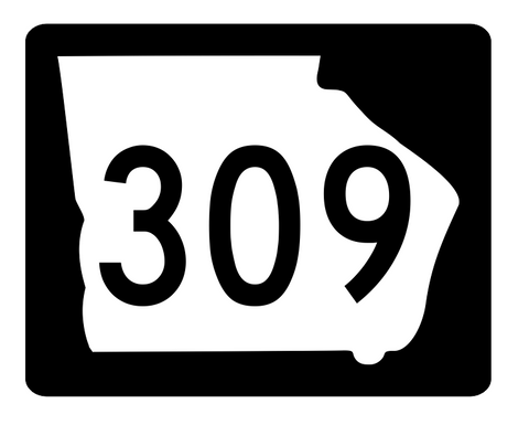 Georgia State Route 309 Sticker Decal R3973 Highway Sign