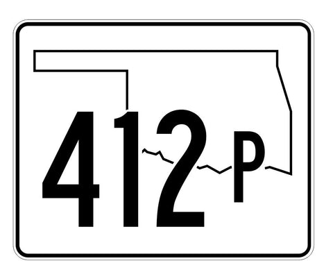 Oklahoma State Highway 412P Sticker Decal R5730 Highway Route Sign