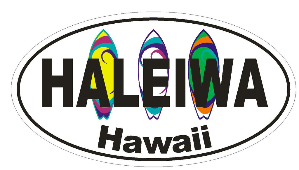 Haleiwa Hawaii Oval Bumper Sticker or Helmet Sticker D1345 Surf Surfing Surfer - Winter Park Products