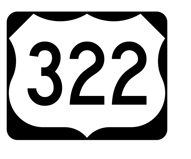 US Route 322 Sticker R2182 Highway Sign Road Sign