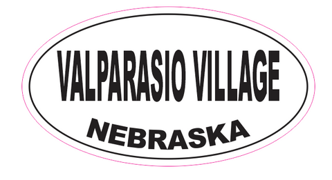 Valaprasio Village Nebraska Oval Bumper Sticker D7095 Euro Oval