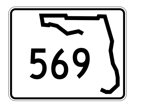 Florida State Road 569 Sticker Decal R1621 Highway Sign - Winter Park Products