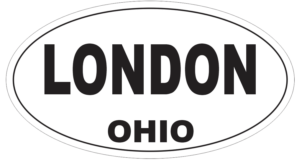 London Ohio Oval Bumper Sticker or Helmet Sticker D6130