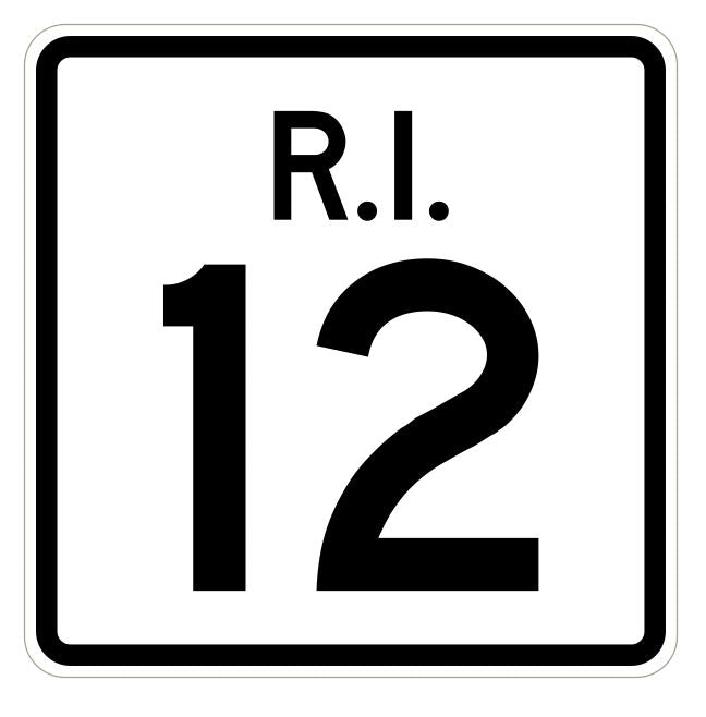 Rhode Island State Road 12 Sticker R4219 Highway Sign Road Sign Decal