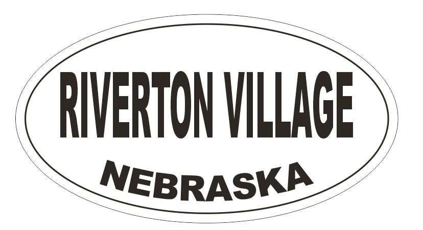 Riverton Village Oval Bumper Sticker or Helmet Sticker D7001