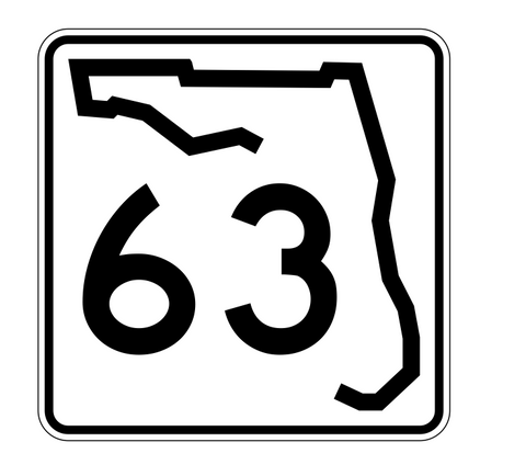 Florida State Road 63 Sticker Decal R1398 Highway Sign - Winter Park Products