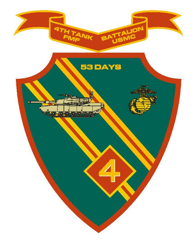 4th Tank Battalion USMC Vinyl Sticker R277 - Winter Park Products