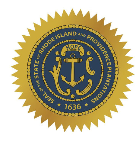 Rhode Island State Seal Vinyl Sticker R556 - Winter Park Products