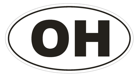 OH Ohio Euro Oval Bumper Sticker or Helmet Sticker D481 - Winter Park Products