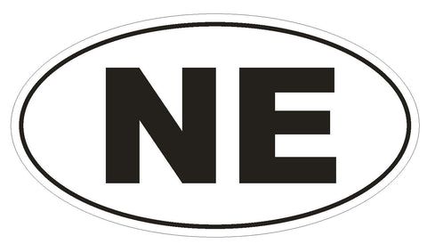 NE Nebraska Euro Oval Bumper Sticker or Helmet Sticker D473 - Winter Park Products