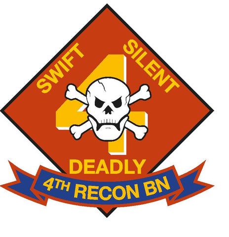 4th Recon Battalion USMC Vinyl Sticker R270 - Winter Park Products