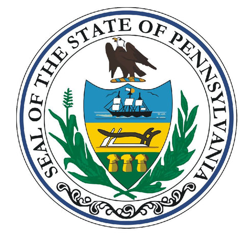 Pennsylvania State Seal Vinyl Sticker R555 - Winter Park Products