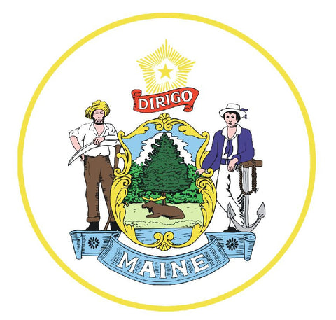 Maine State Seal Vinyl Sticker R538 - Winter Park Products