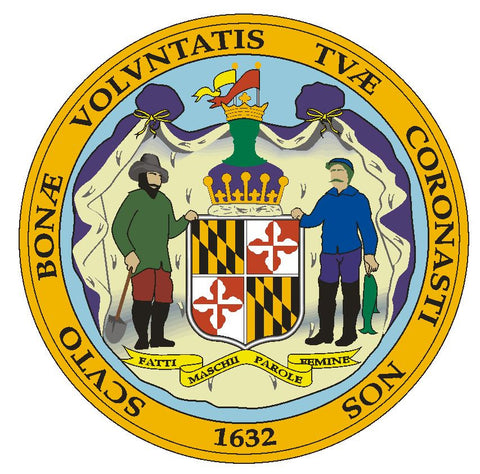 Maryland State Seal Vinyl Sticker R539 - Winter Park Products