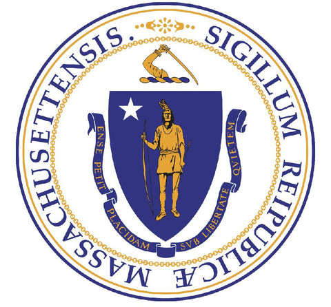 Massachusetts State Seal Vinyl Sticker R540 - Winter Park Products