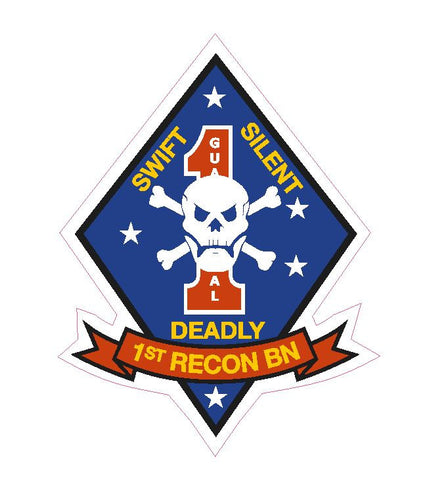 1st Recon Battalion  Vinyl Sticker R279 - Winter Park Products