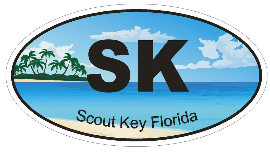 Scout Key Florida Oval Bumper Sticker or Helmet Sticker D1279 Euro Oval - Winter Park Products